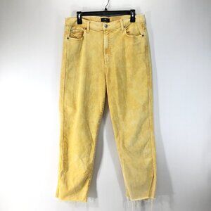 7 For All Mankind High Waist Cropped Straight Jean Size 32 Mineral Marigold